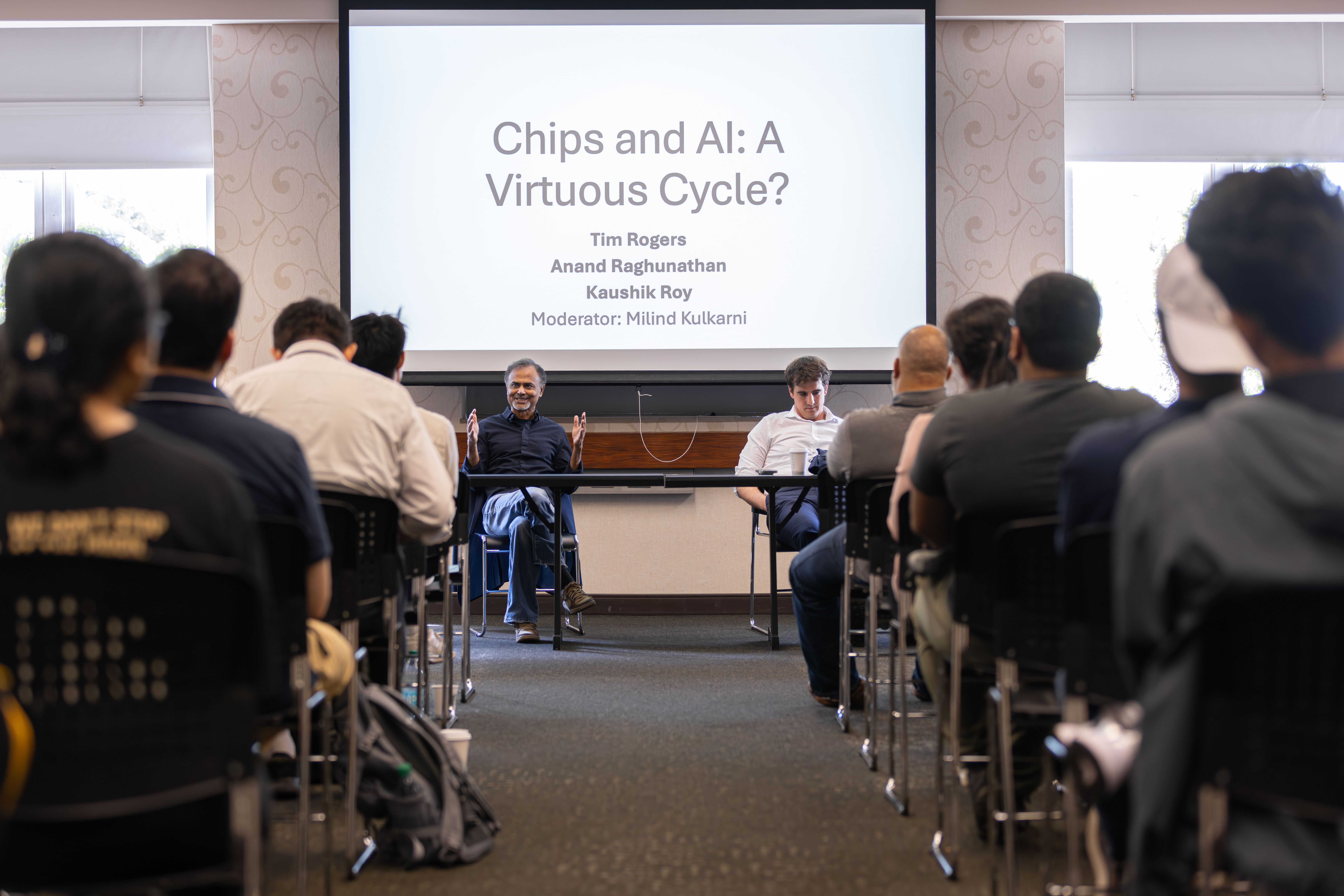 First breakout session of the event with presenters at the front of the room