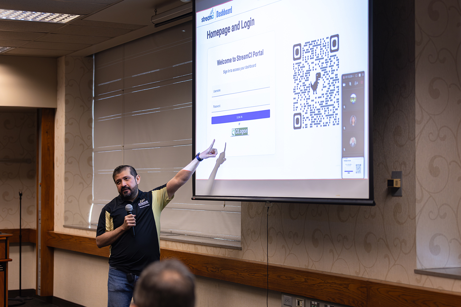 RSE Team member giving StreamCI live demo