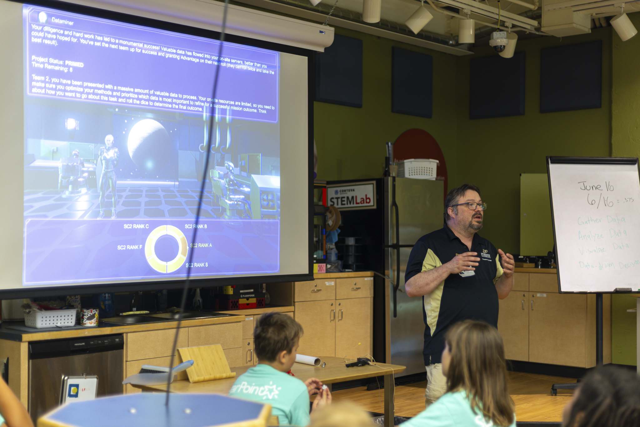 Luke Monroe presents an RCAC STEM workshop at the Children’s Museum of Indianapolis