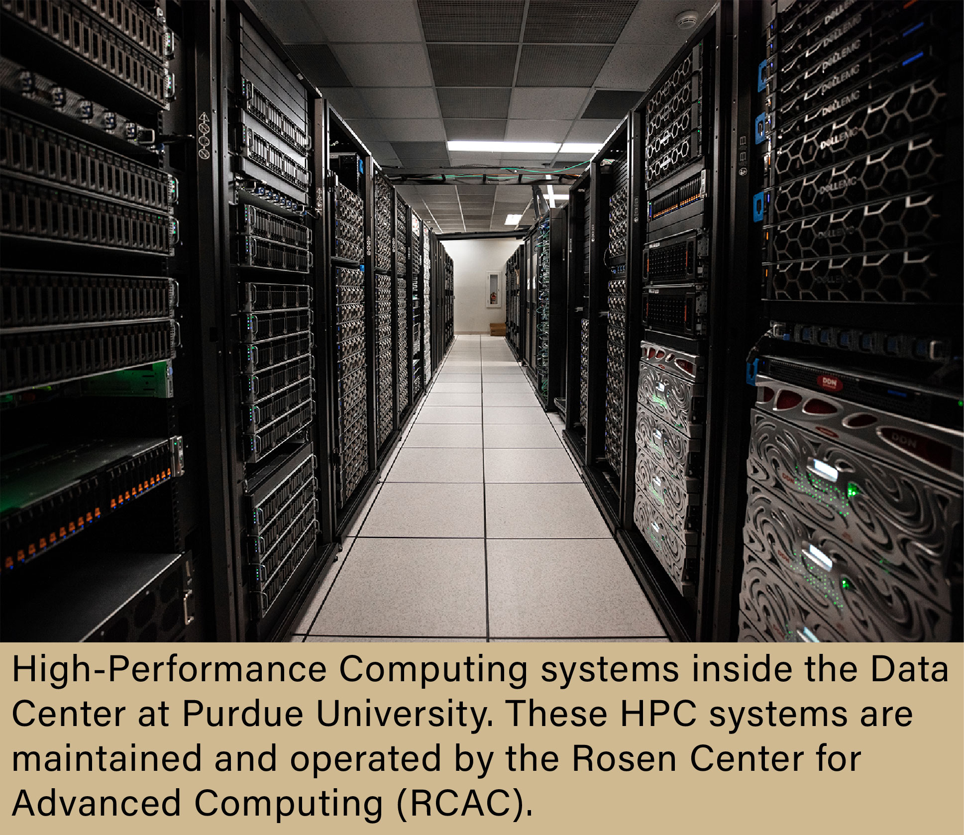 HPC systems inside the Data Center at Purdue University